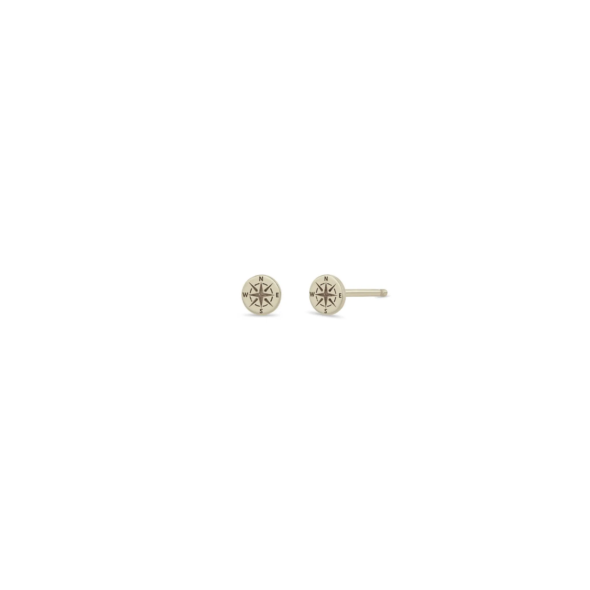 14k Itty Bitty Compass Stud