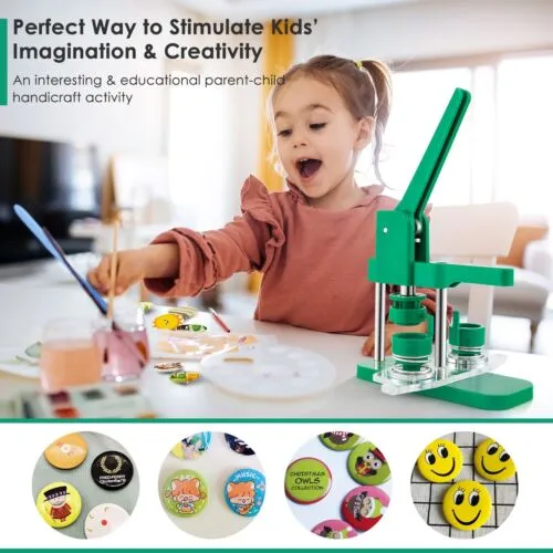 25 mm Button Maker Machine with 1000 Pieces Button Parts