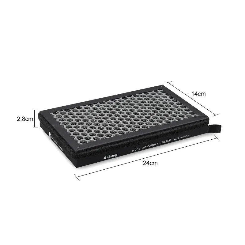 2Pcs Carbon Activated Hepa Air Filter For Tesla Model 3 & Y Pm2.5 Replacement Kit