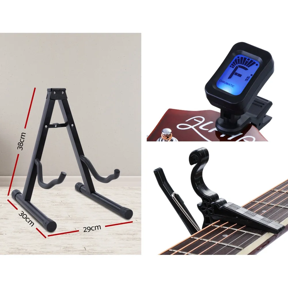41" Acoustic Electric Guitar 5-Band EQ Stand Capo Strap Picks - Alpha