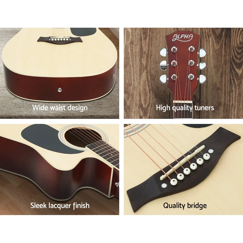 41" Acoustic Electric Guitar 5-Band EQ Stand Capo Strap Picks - Alpha
