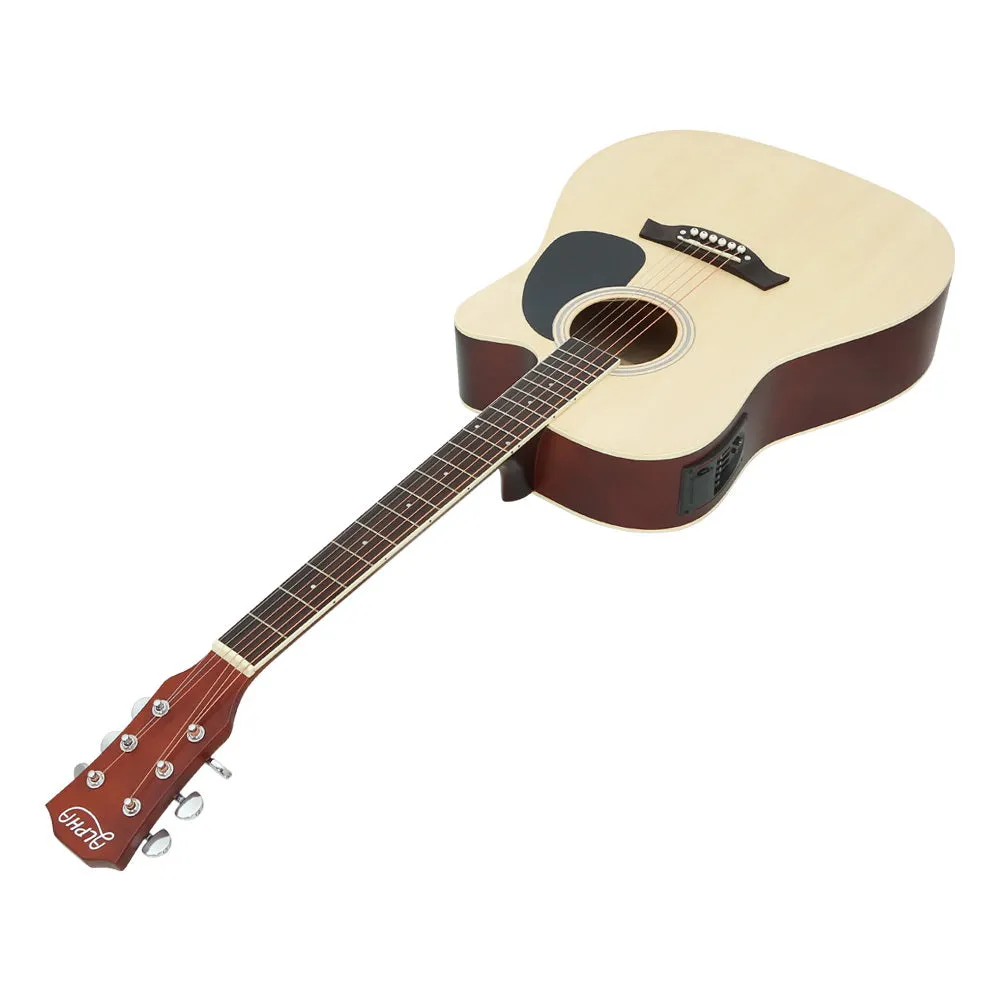41" Acoustic Electric Guitar 5-Band EQ Stand Capo Strap Picks - Alpha