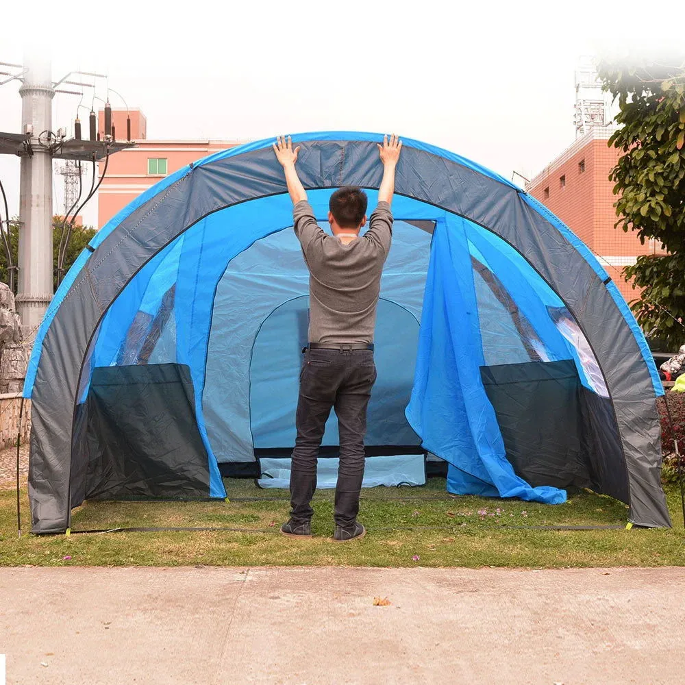 5-8 People Large Camping Tent Waterproof Canvas Fiberglass Family Tunnel 10 Person Tents equipment outdoor mountaineering Party