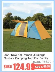 5-8 People Large Camping Tent Waterproof Canvas Fiberglass Family Tunnel 10 Person Tents equipment outdoor mountaineering Party