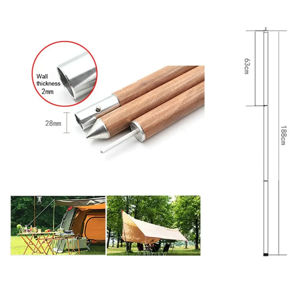 Aluminium Alloy Awning Rod Thicken Wood Grain Backdrop Arbor Pole Canopy Stand Rods Tent  Support Outdoor Camping Accessories