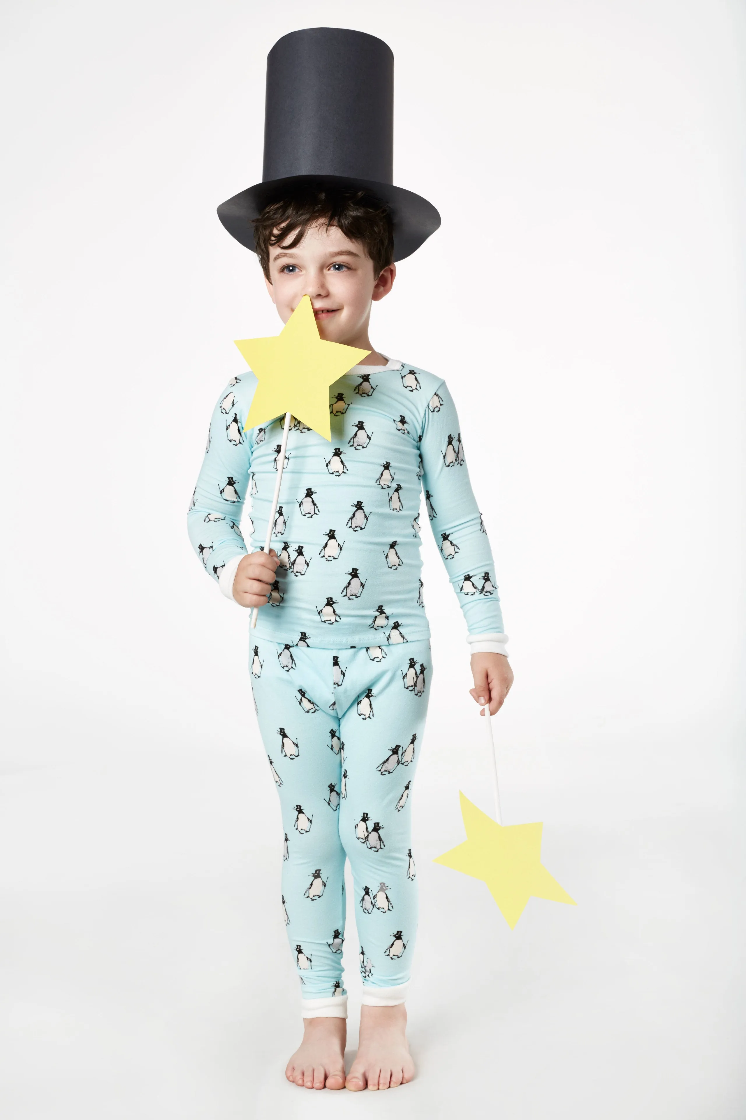 Bed Head L/S 2 Piece PJ Blue Penguins on Parade