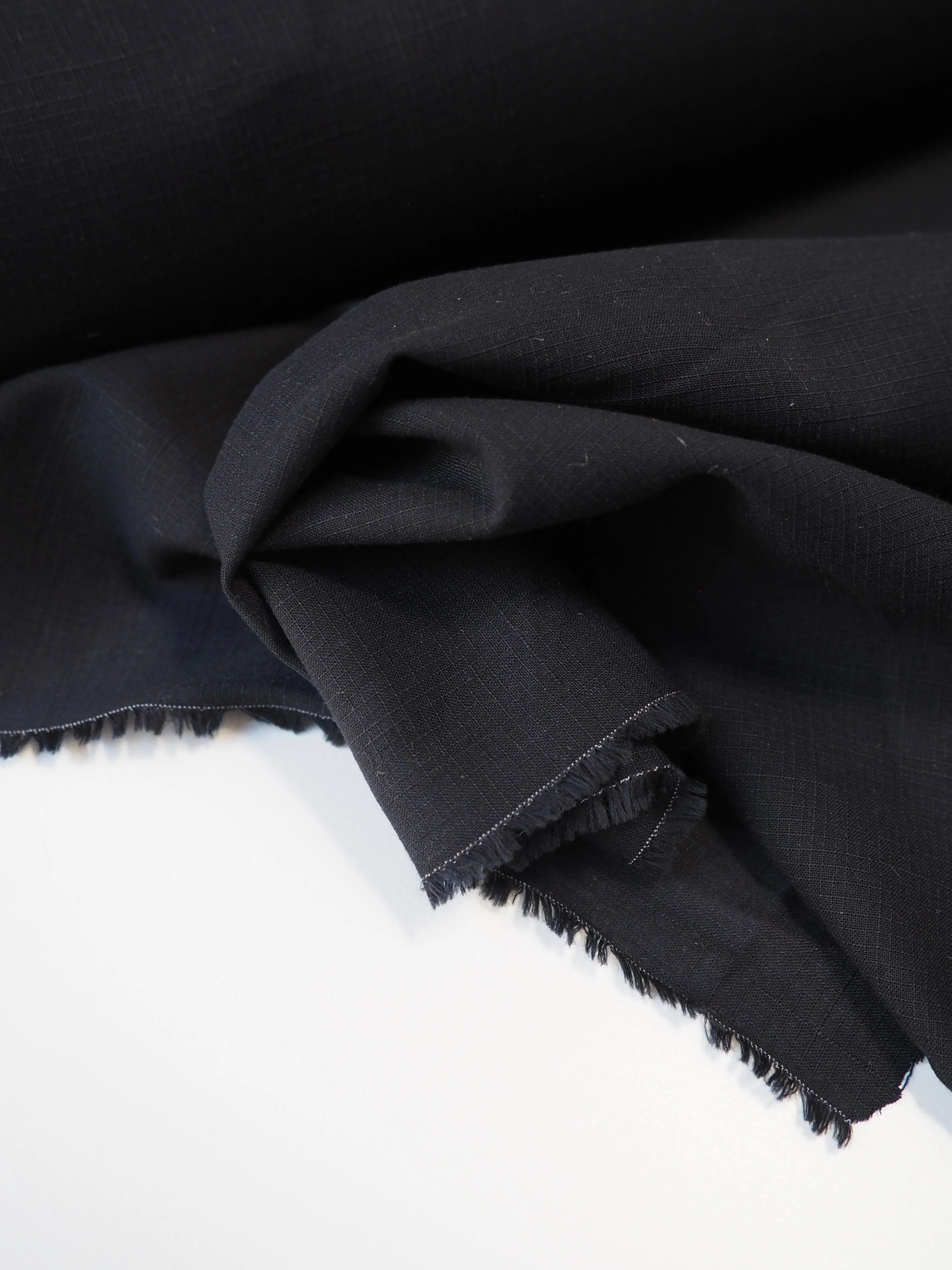 Black Gridded Cotton/Viscose