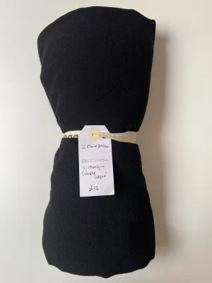 Black Stretch Lightweight Crinkle Cloqué Remnant