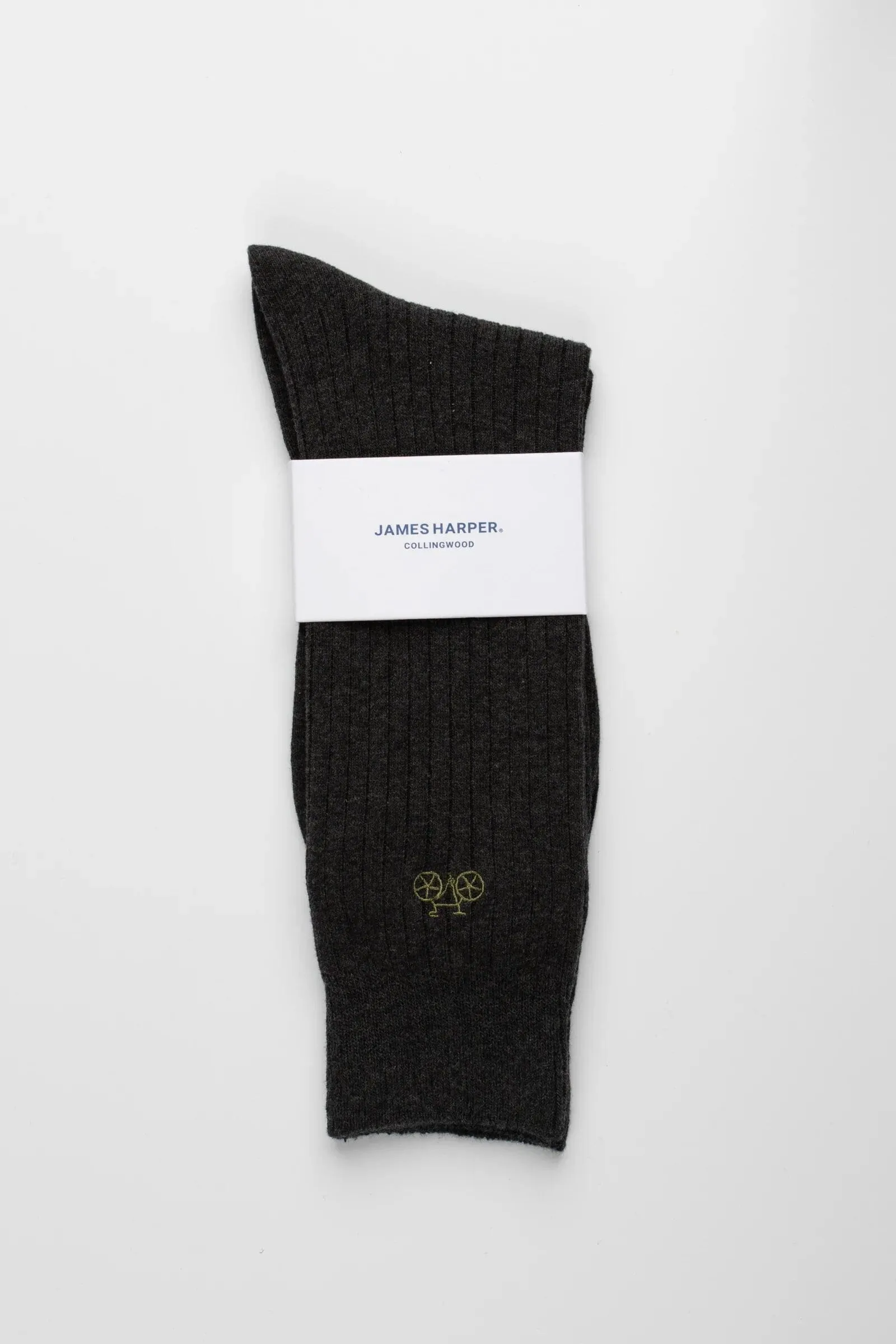 Charcoal Marle Ribbed Socks