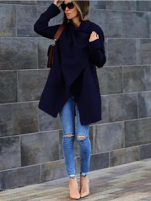Cold-weather Wool Blend Lapel Outwear Jacket
