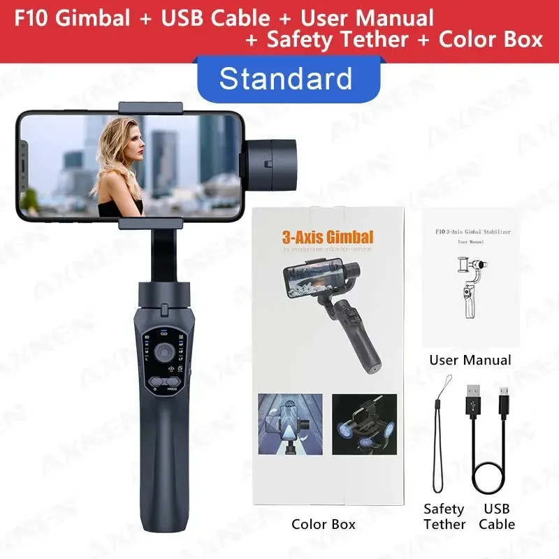Collection F10 3 Axis Gimbal Stabilizer for Android and Iphone Vlogging