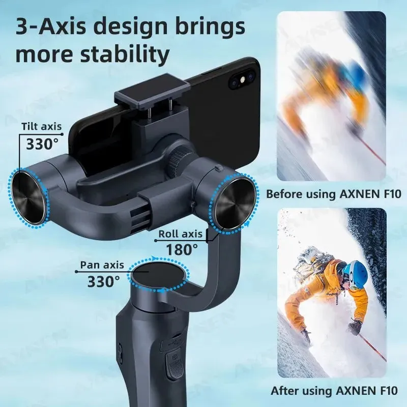 Collection F10 3 Axis Gimbal Stabilizer for Android and Iphone Vlogging