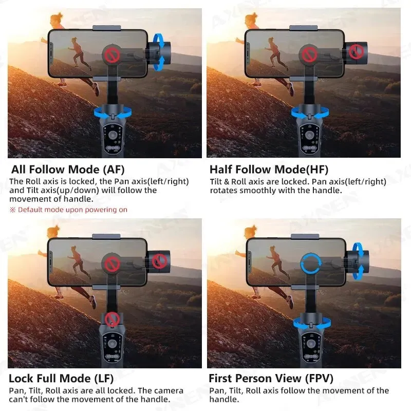 Collection F10 3 Axis Gimbal Stabilizer for Android and Iphone Vlogging