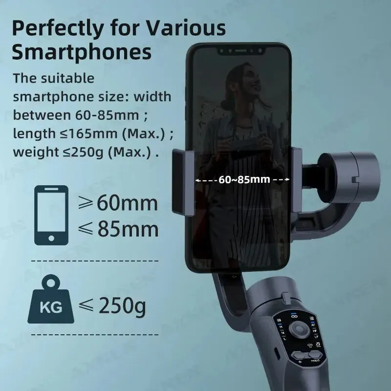 Collection F10 3 Axis Gimbal Stabilizer for Android and Iphone Vlogging