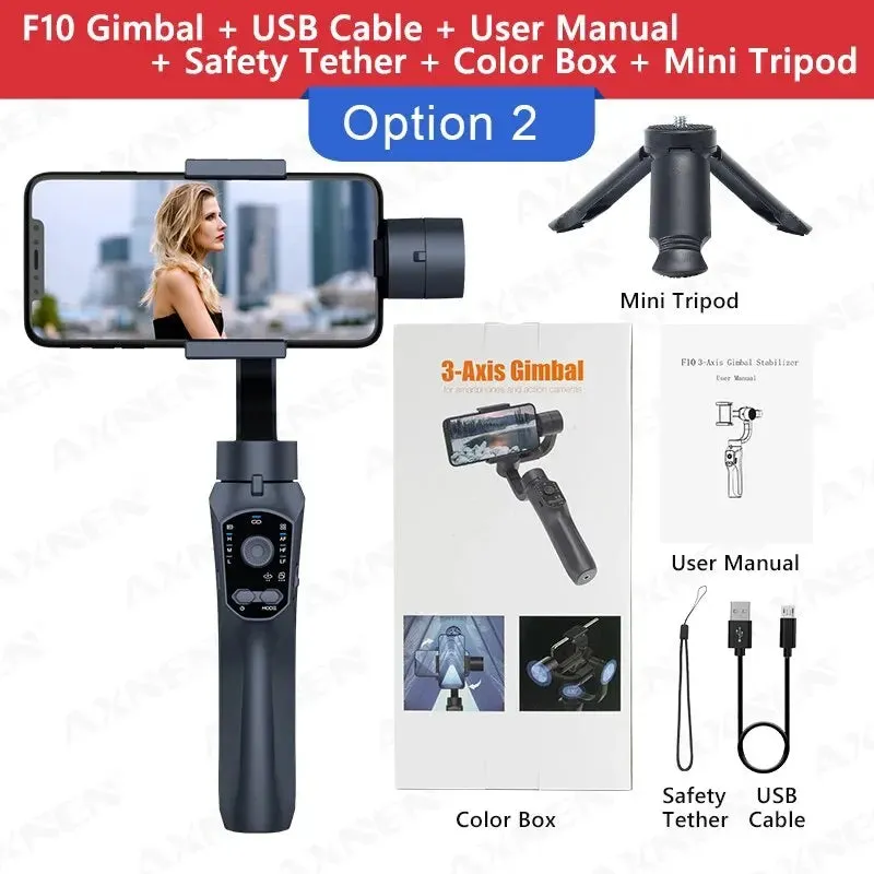 Collection F10 3 Axis Gimbal Stabilizer for Android and Iphone Vlogging