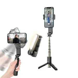Collection Handheld Gimbal Stabilizer Selfie Stick L09 Bluetooth Mobile Phone Holder with Adjustable Fill Light
