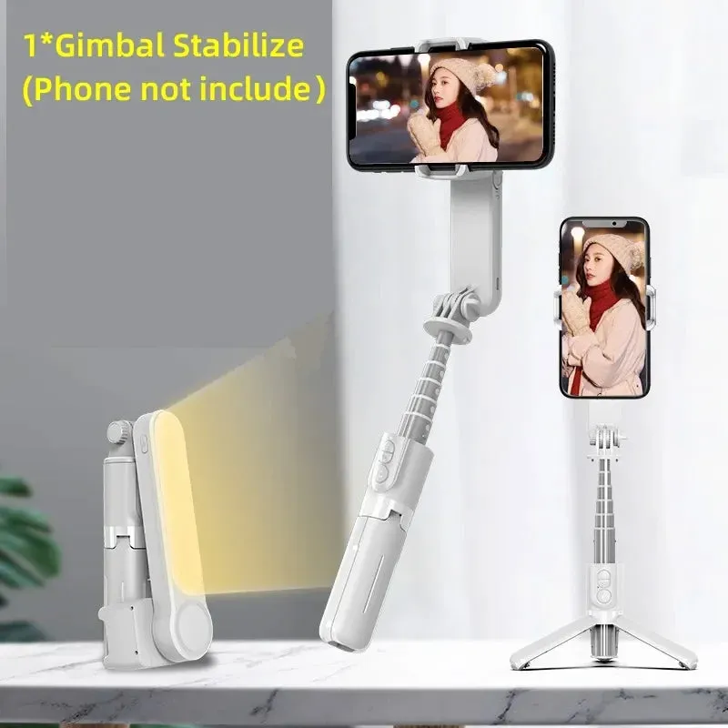 Collection Handheld Gimbal Stabilizer Selfie Stick L09 Bluetooth Mobile Phone Holder with Adjustable Fill Light