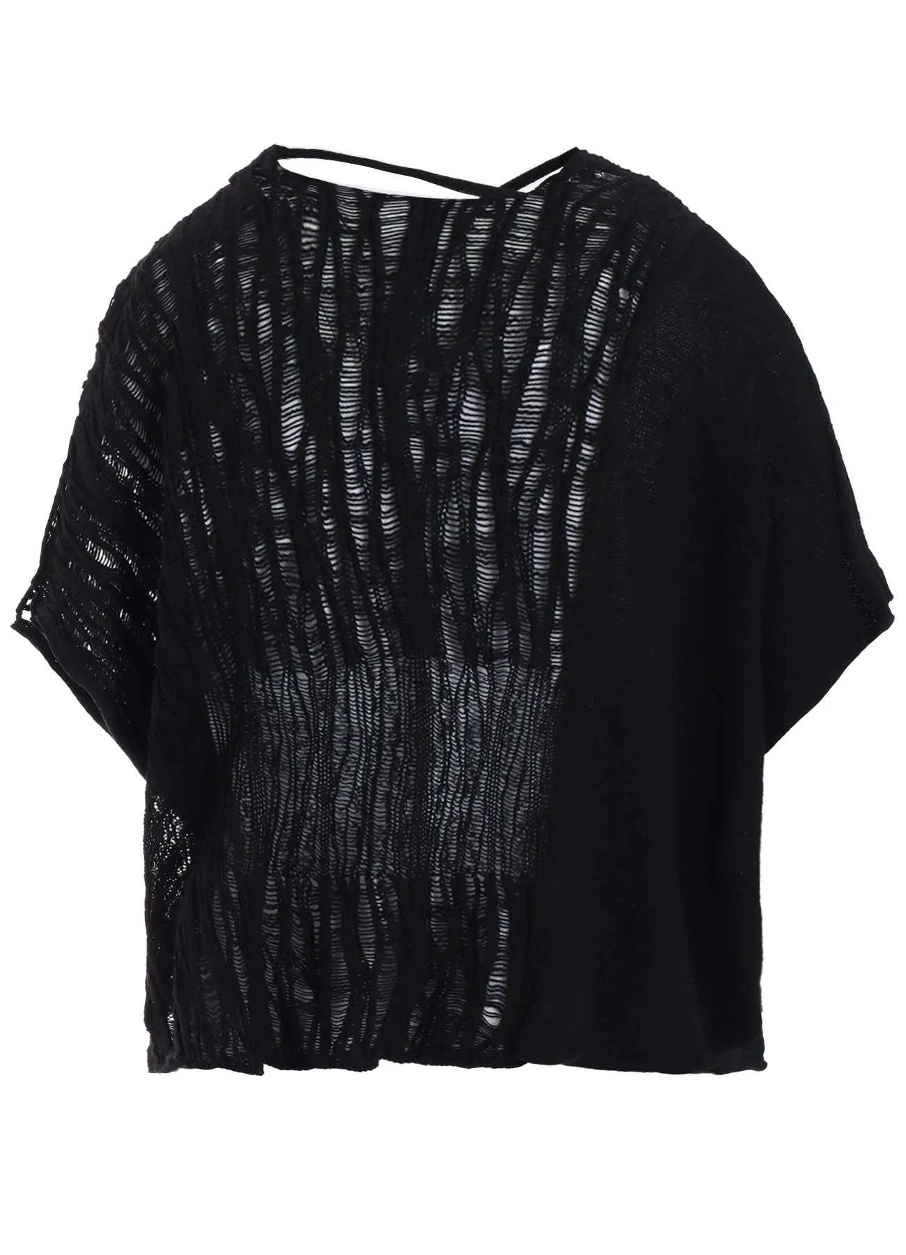 DROP NEEDLE STRIPE CROPPED PANEL PULLOVER