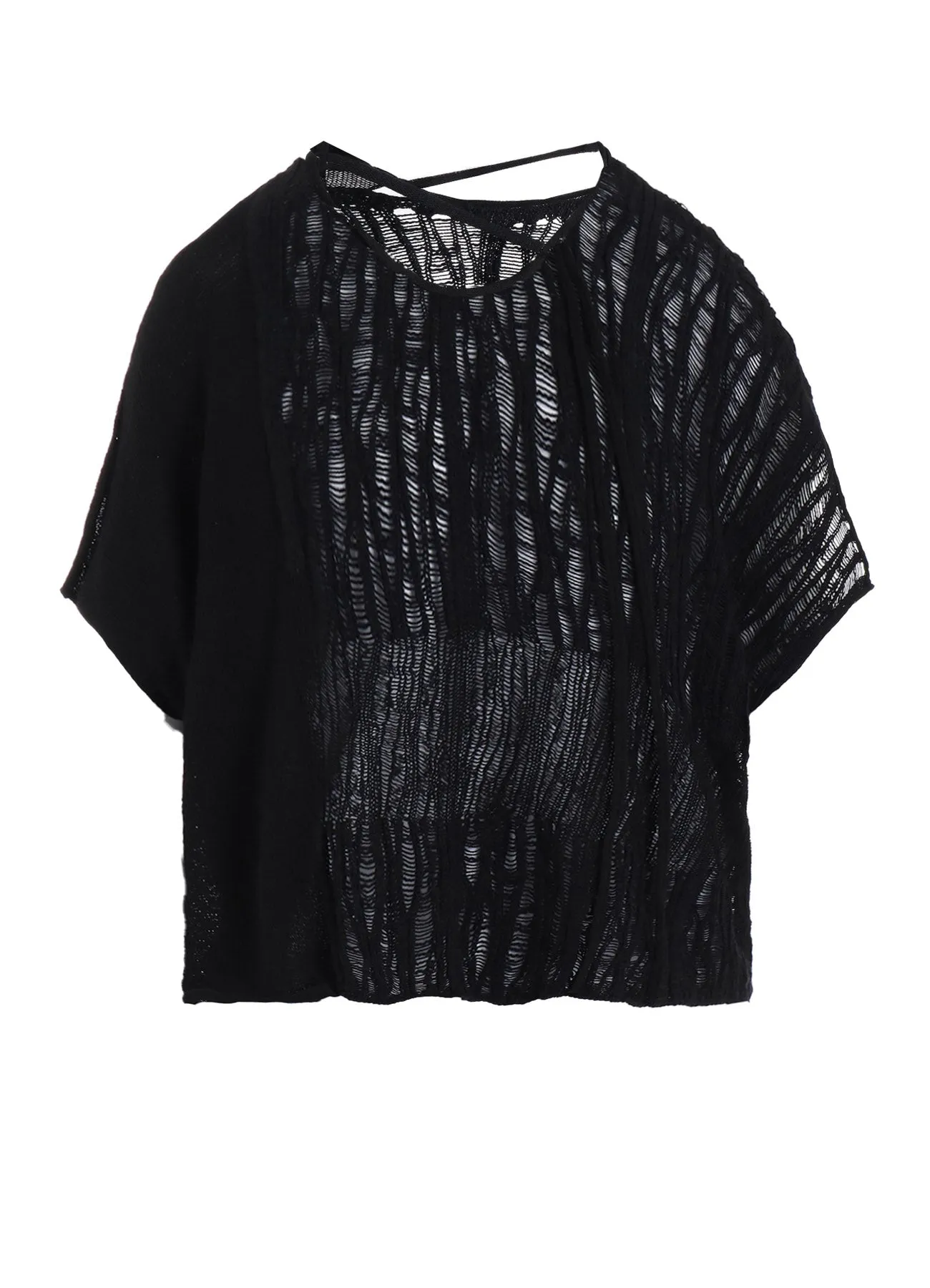 DROP NEEDLE STRIPE CROPPED PANEL PULLOVER
