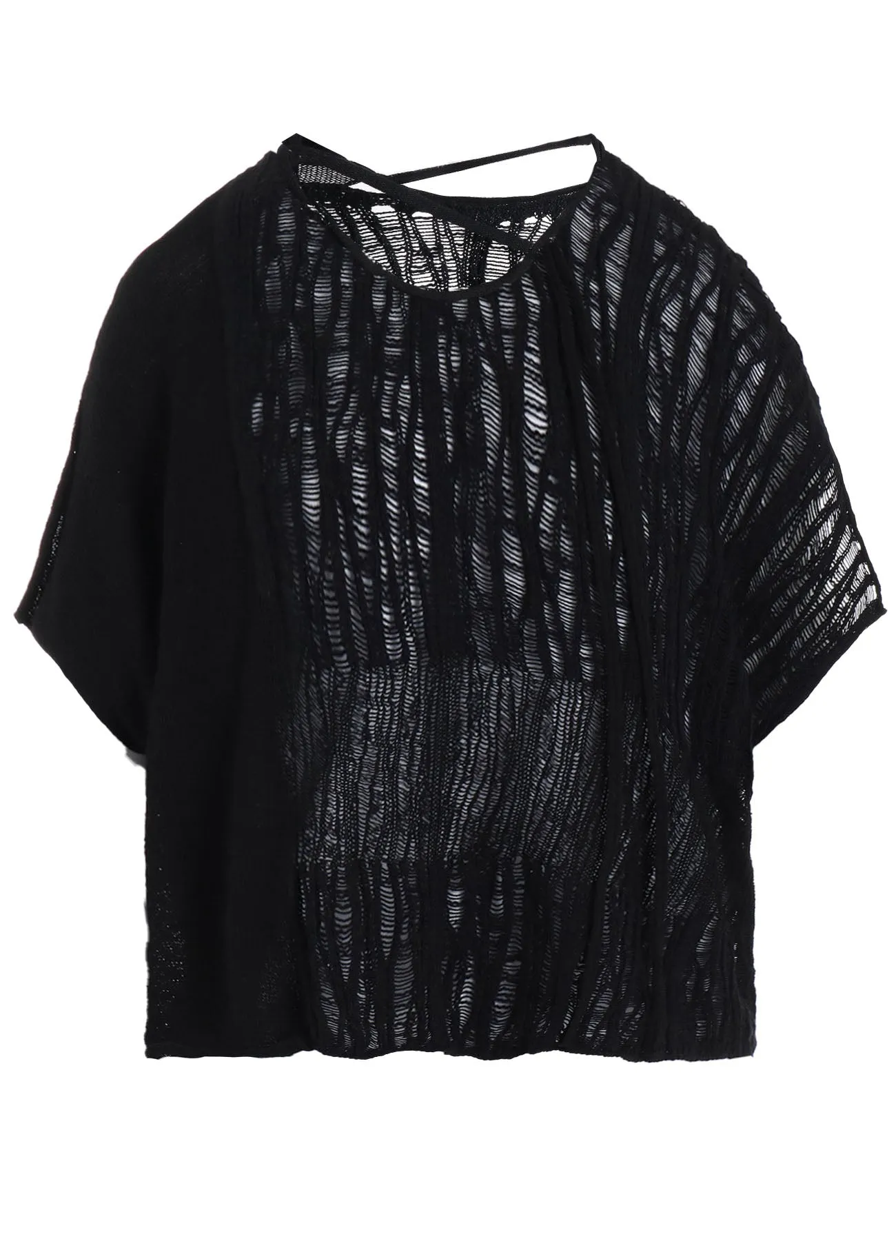 DROP NEEDLE STRIPE CROPPED PANEL PULLOVER