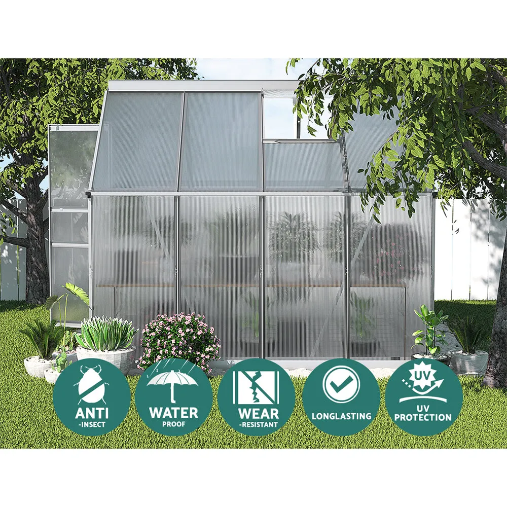 Durable Twin-Wall PC Aluminium Greenhouse with Vents - Greenfingers