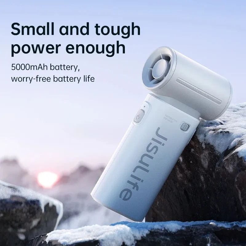 Handheld Turbo Fan,Super Strong Wind,5 Speeds,Long Battery Life,5000mAh,USB Rechargeable,Multipurpose Pocket fan