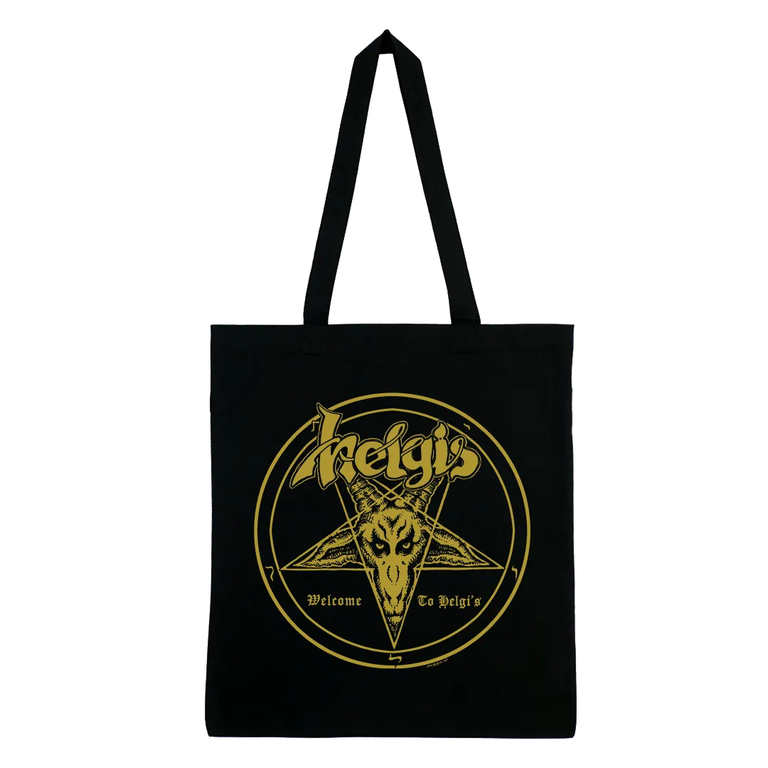 Helgi's - Welcome To Helgi's Gold Logo Tote Bag - Black