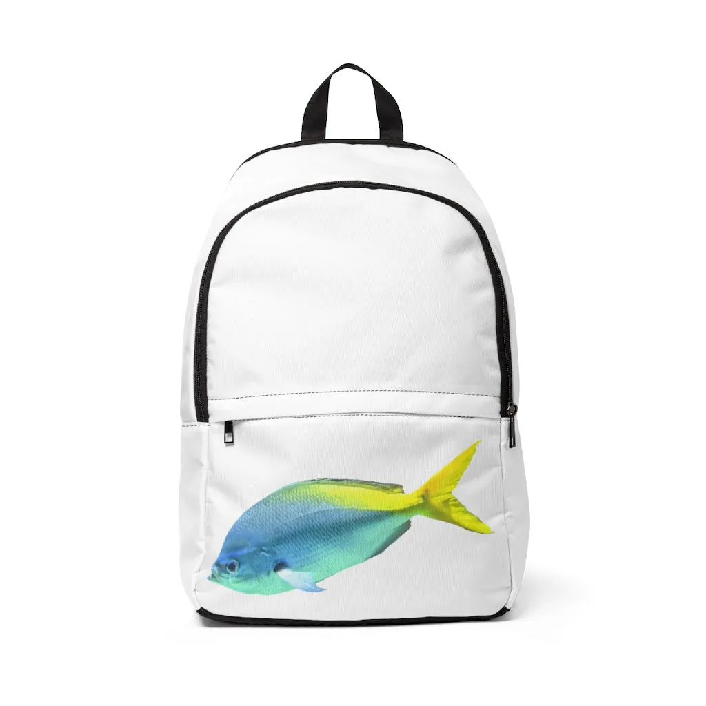 Light Blue and Yellow Fish Unisex Fabric Backpack