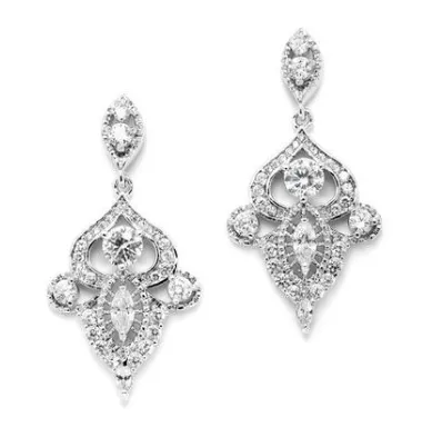 Muriel Filagree Crystal Earrings