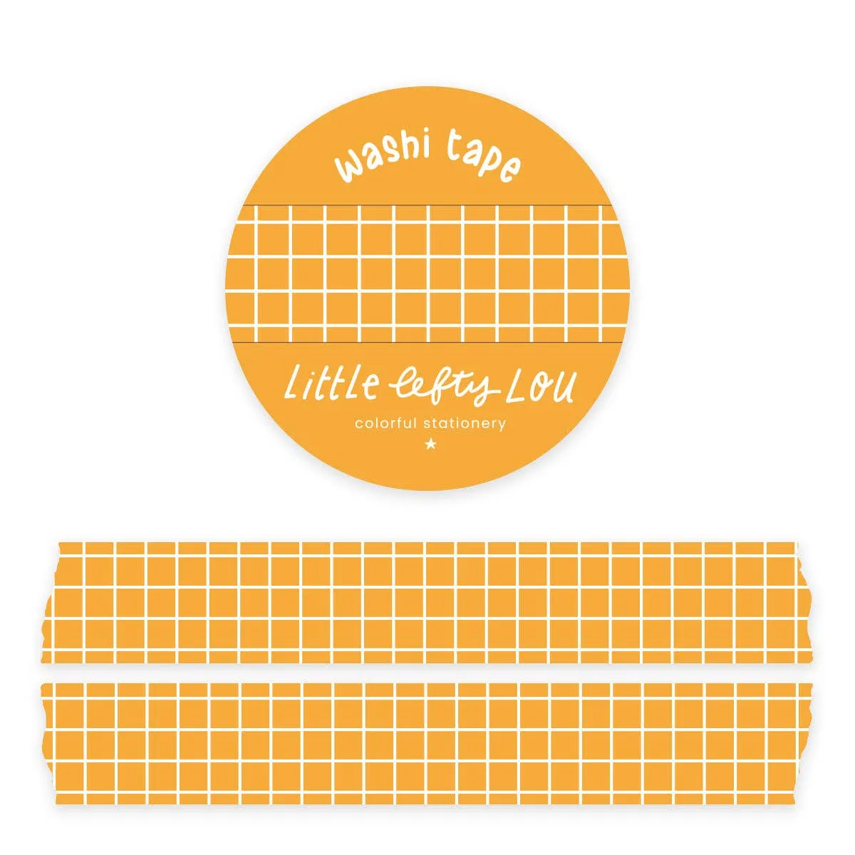 Ochre Yellow Grid Washi Tape by Little Lefty Lou