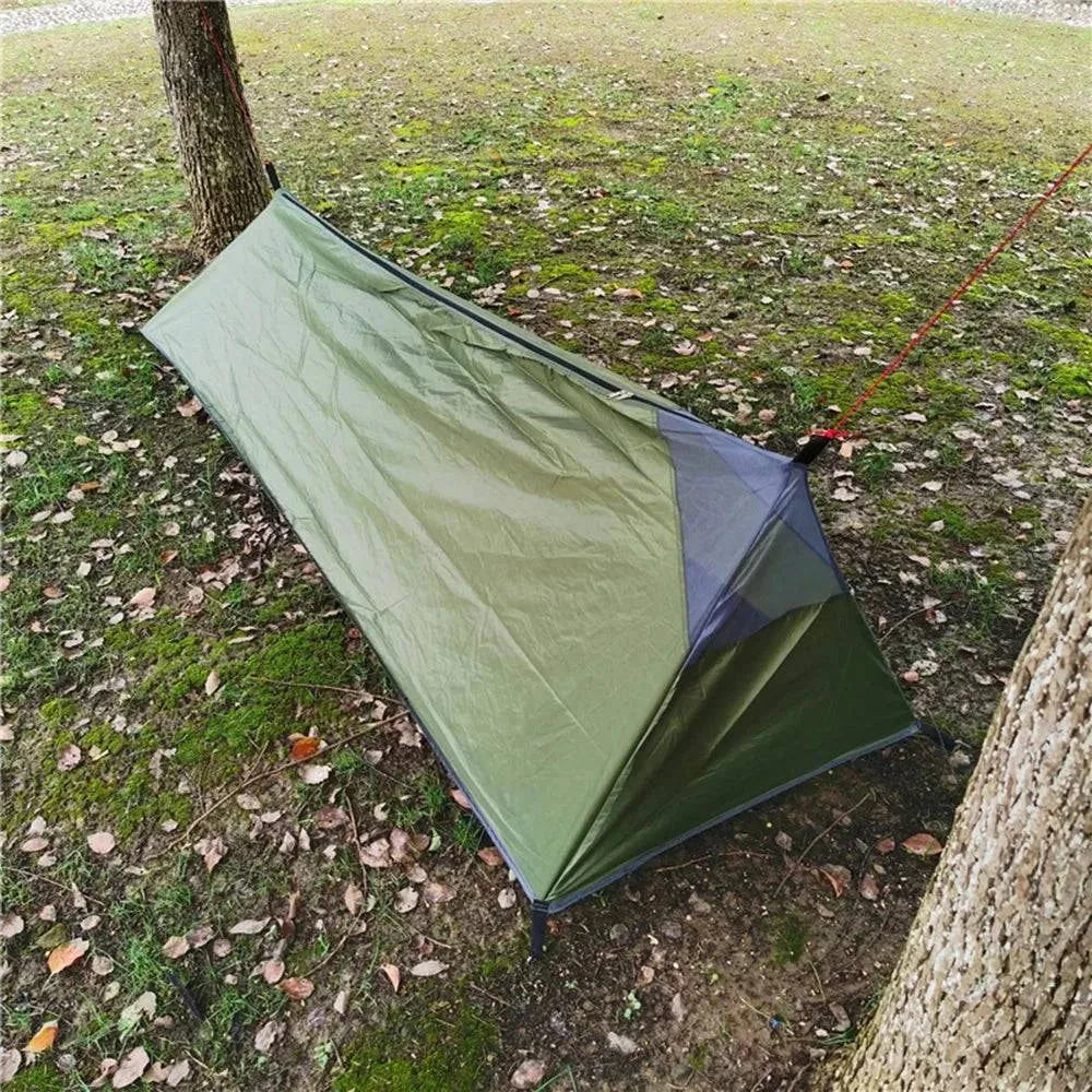 Outdoor Camping Sleeping Bag Tent Ultralight Waterproof Single Person Tent with Mosquito Net for Hiking Backpacking Travel