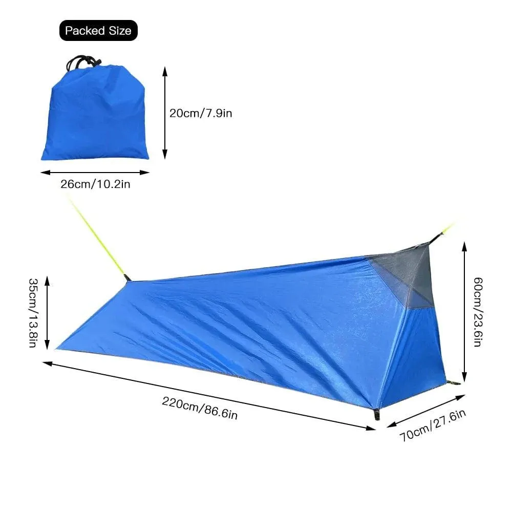 Outdoor Camping Sleeping Bag Tent Ultralight Waterproof Single Person Tent with Mosquito Net for Hiking Backpacking Travel