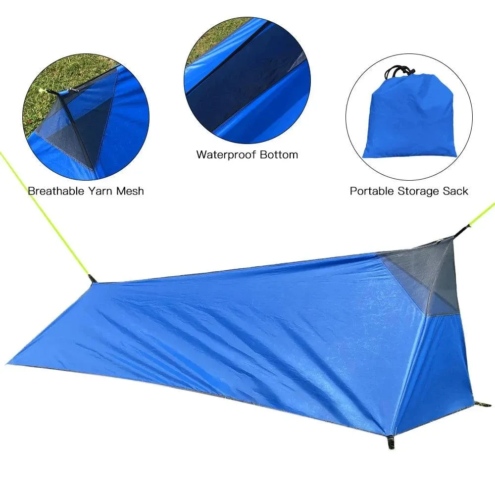 Outdoor Camping Sleeping Bag Tent Ultralight Waterproof Single Person Tent with Mosquito Net for Hiking Backpacking Travel