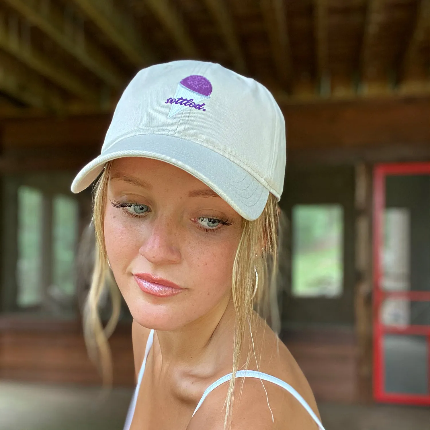 "Settled" Grape Snow Cone Dad Cap
