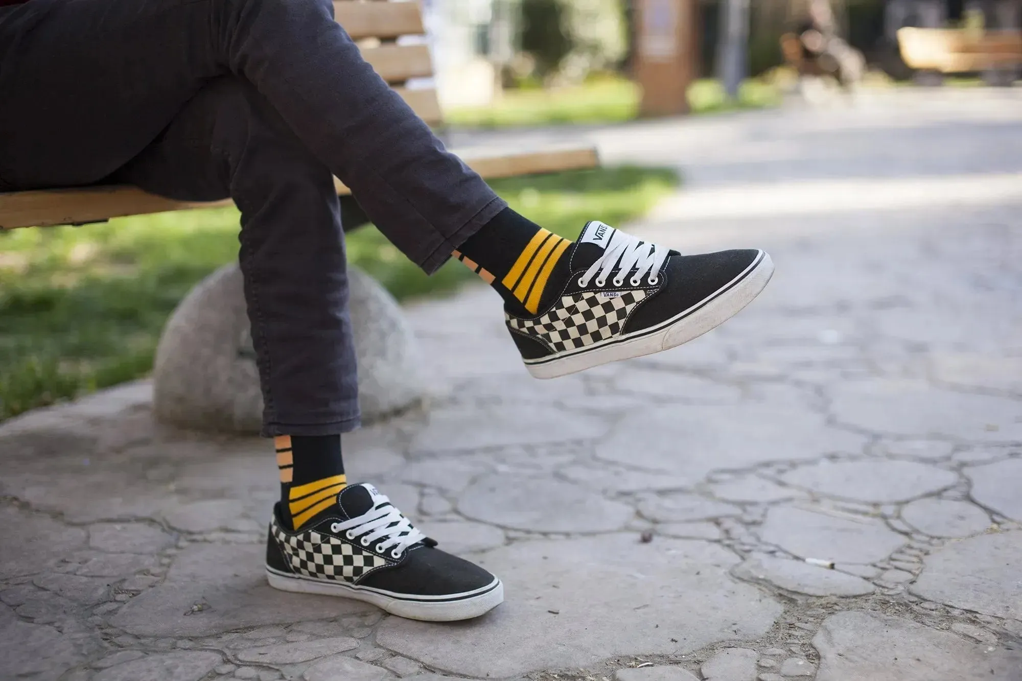 Retro Orange Stripe Socks