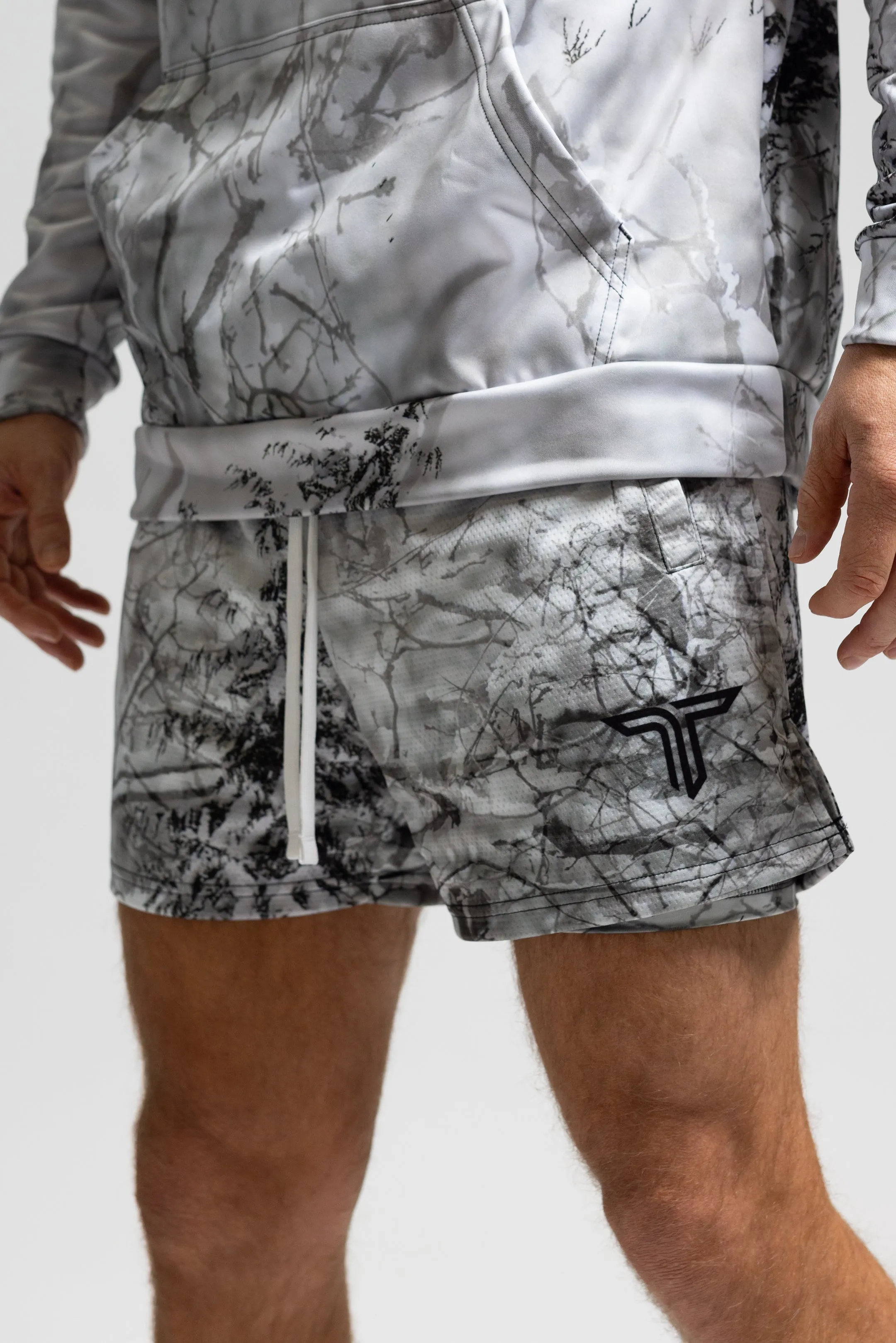 Snow Hunter Camo Mesh Training Short (5" Inseam)