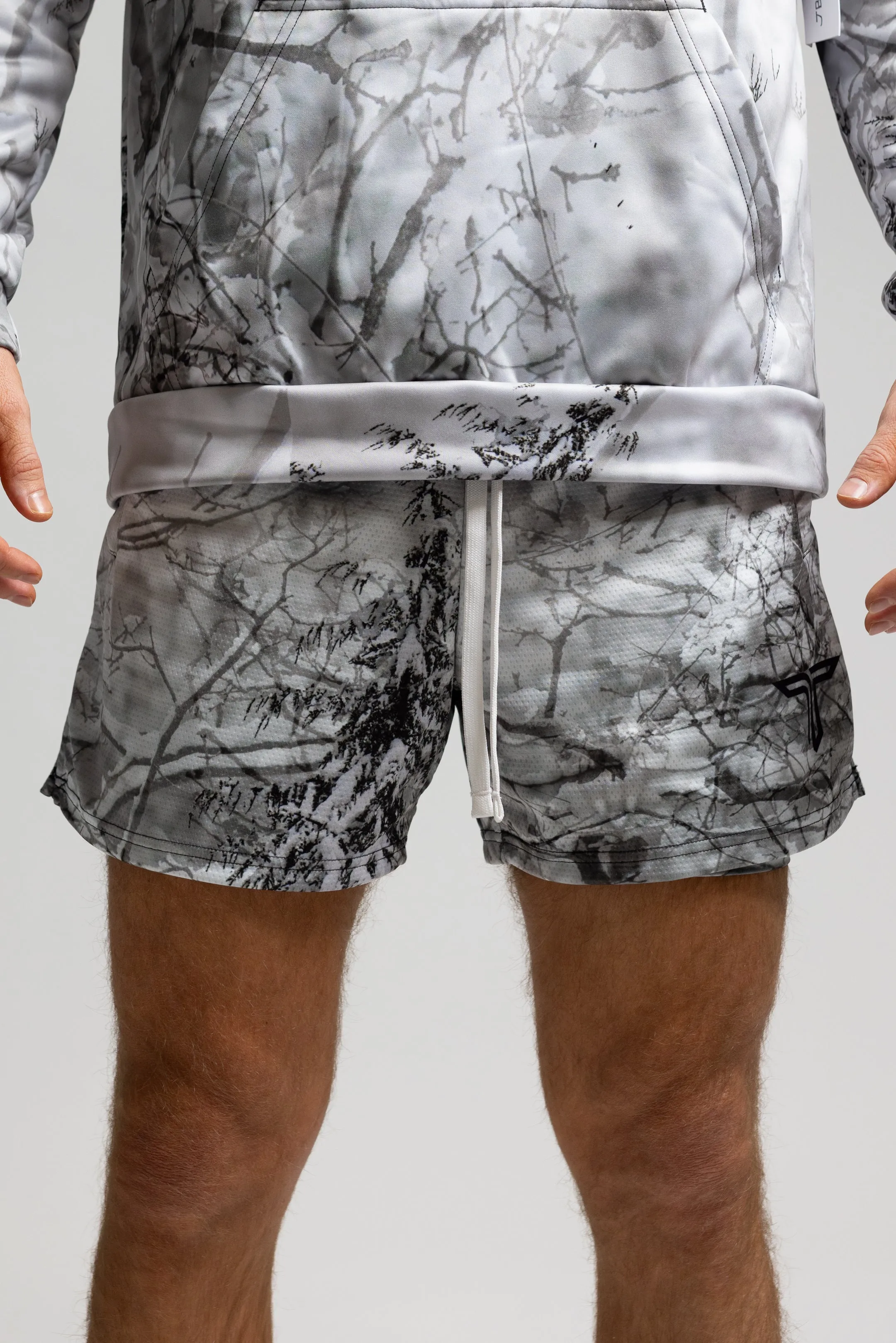 Snow Hunter Camo Mesh Training Short (5" Inseam)