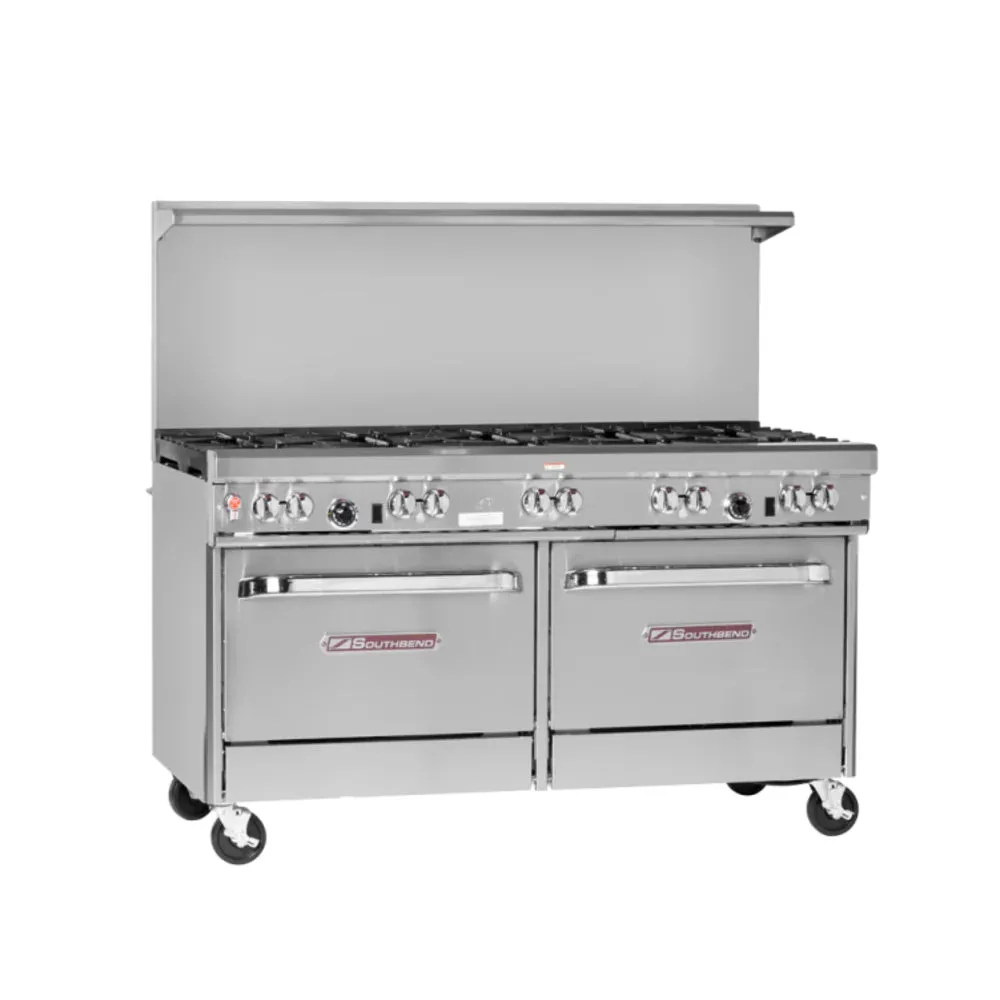 Southbend 4601DC-6L Ultimate Natural Gas Range 60”, 9 Burners, Standard Grates With Standard Oven And Cabinet Base 356000 BTU