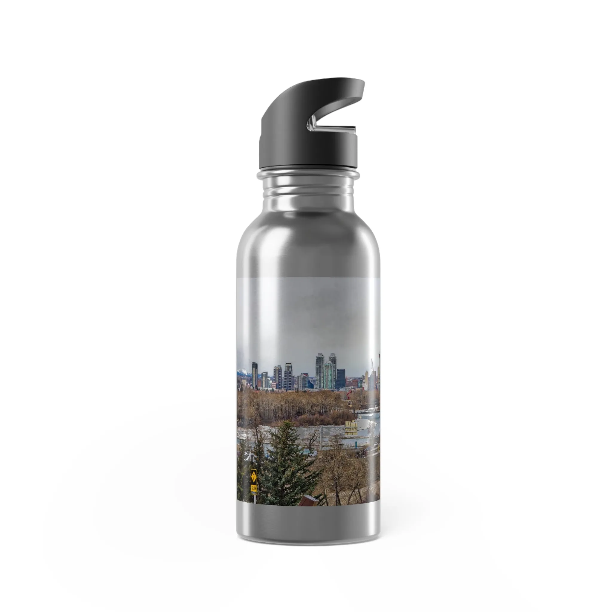 Stainless Steel Water Bottle With Straw, 20oz - Downtown Calgary Max Bell Centre HDR