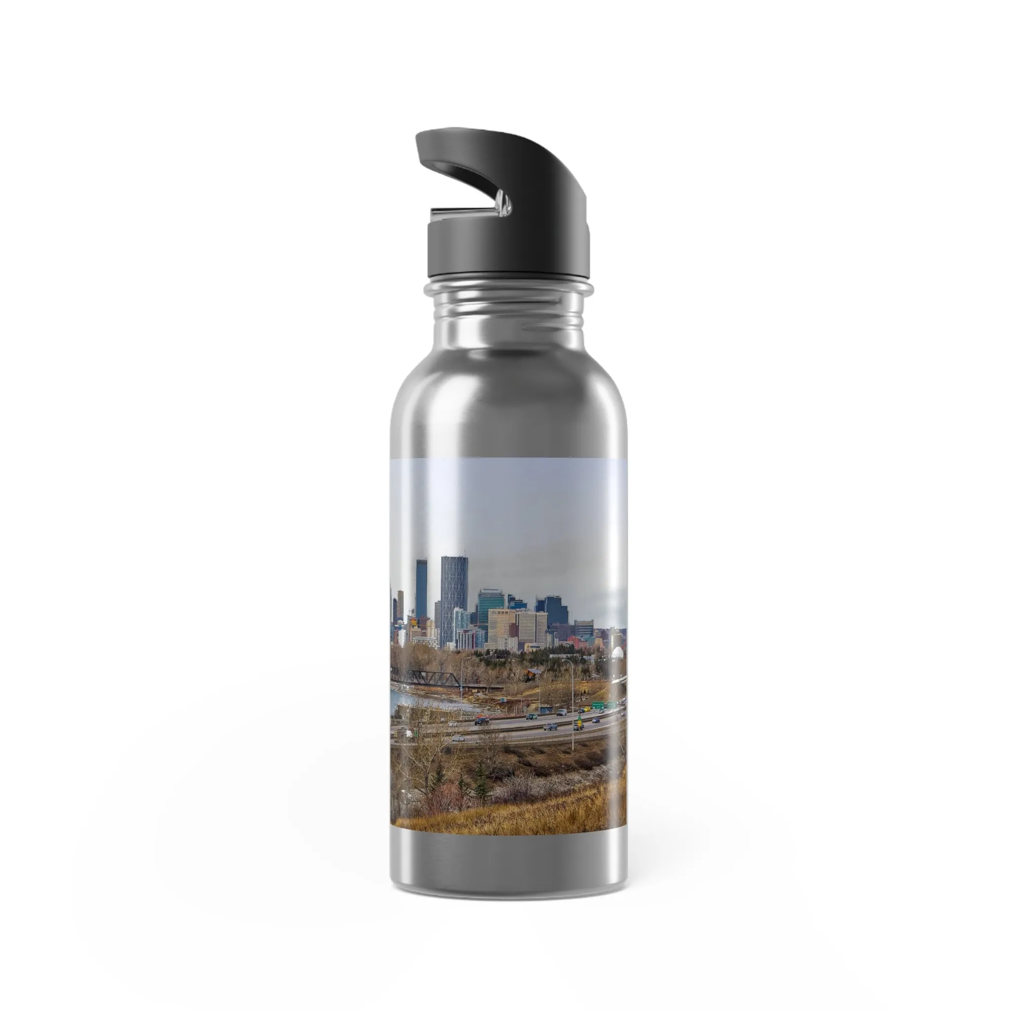 Stainless Steel Water Bottle With Straw, 20oz - Downtown Calgary Max Bell Centre HDR