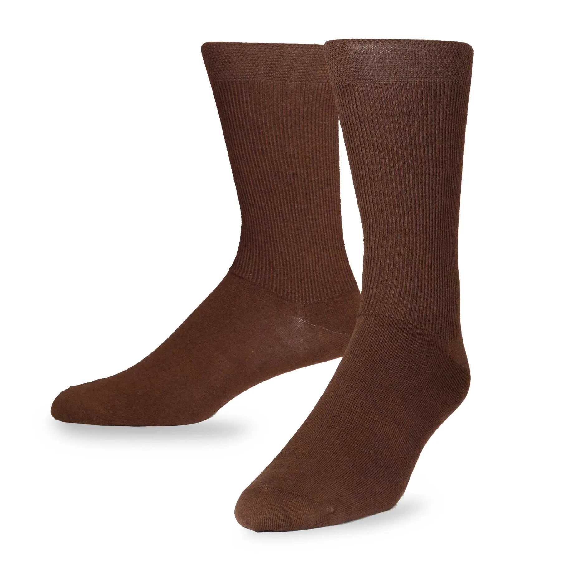 TeeHee Socks Men's Casual Bamboo Crew White, Khaki, Brown 3-Pack (50022)